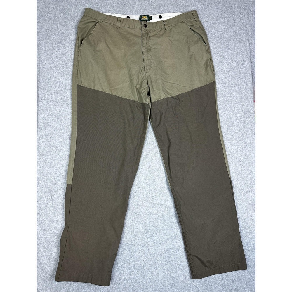 Cabelas Pants Mens 46 Tall Brown Green Hunting Field Nylon Reinforced Outdoor